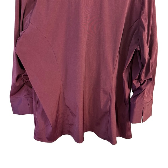 Reitmans Deep Red Button-Down Shirt Size 16P Petite Office Business Casual - Picture 11 of 11